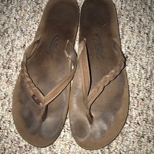 Rainbow classic braid flip flops